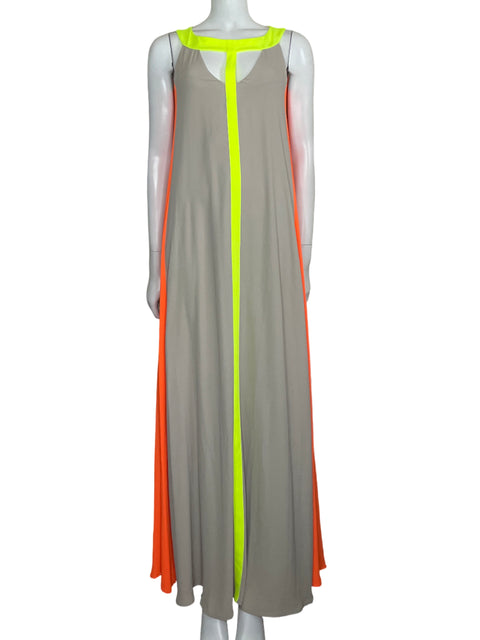Vestido BCBG Maxi Tricolor Beige-Talla XS