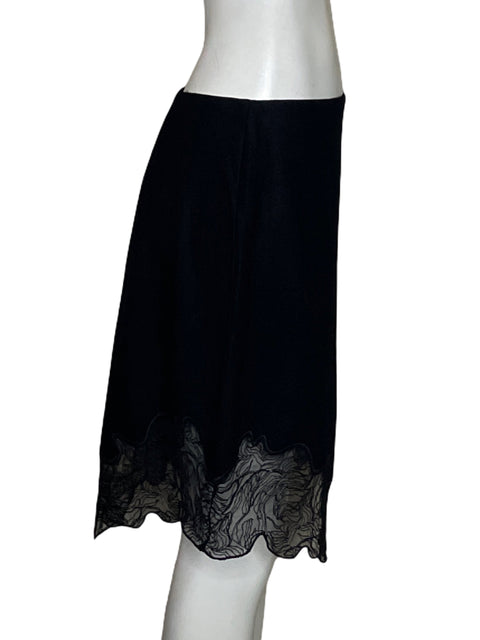 Falda Massimo Dutti Encaje Mini Negro-Talla M