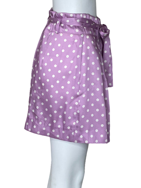 Short Zara Cinturón Lunares Morado-Talla M