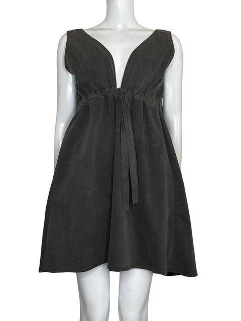 Vestido Natalia Londoño Mini Escote V Gris-Talla U