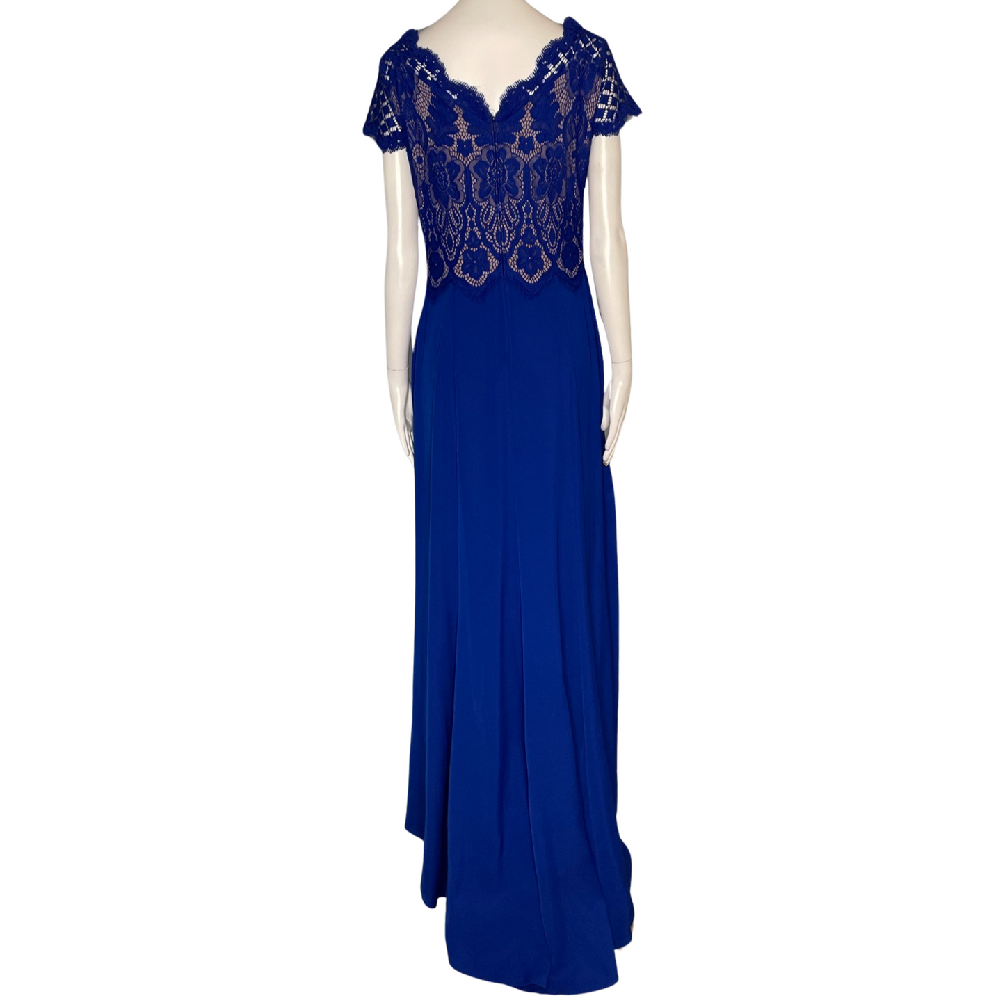 Vestido Tadashi Shoji Encaje combinado Azul-Talla 12