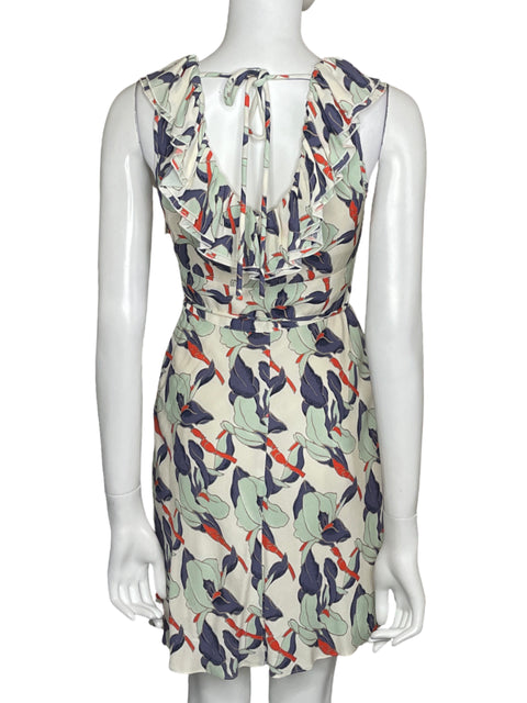 Vestido Juicy Couture Mini Floral Blanco-Talla 2