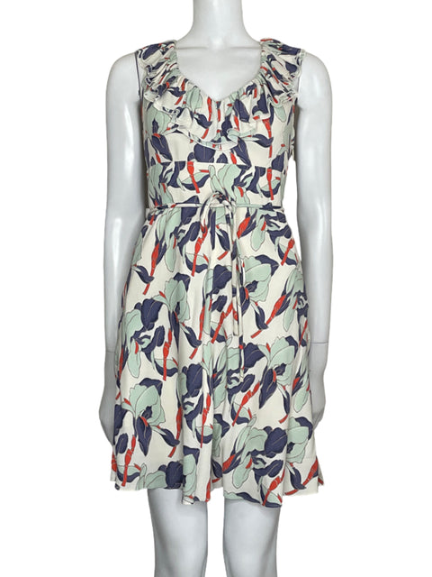 Vestido Juicy Couture Mini Floral Blanco-Talla 2