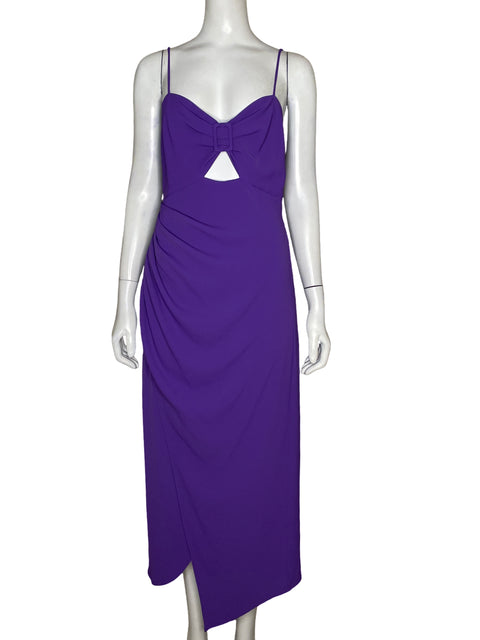 Vestido C/Meo Collective Abertura Fruncido Morado - Talla 6