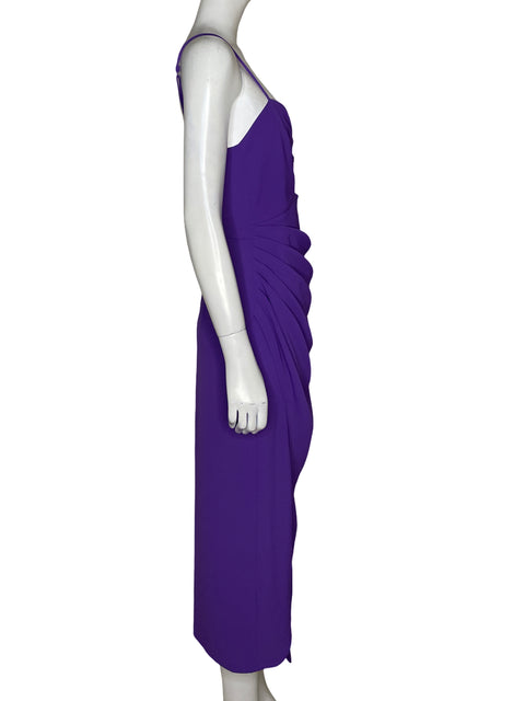 Vestido C/Meo Collective Abertura Fruncido Morado - Talla 6