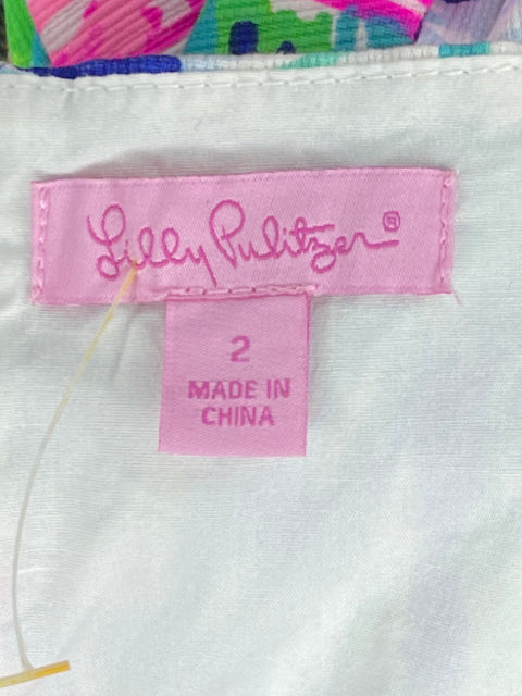 Vestido Lilly Pulitzer Tiras Estampado Verde-Talla 2