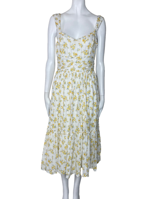 Vestido Lini Estampado Floral Blanco-Talla S