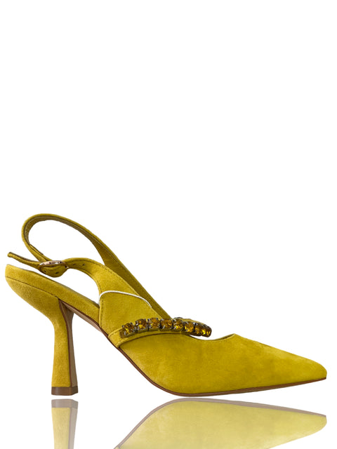 Calzado Alma en Pena Terciopelo Amarillo- Talla 38