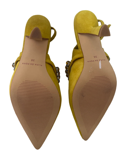 Calzado Alma en Pena Terciopelo Amarillo- Talla 38