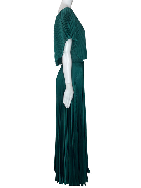 Vestido Misaza Maxi Plizado Verde-Talla S