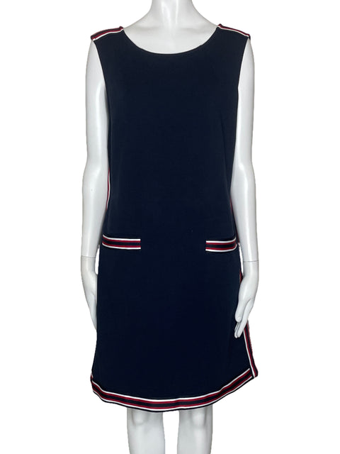 Vestido Tommy Hilfiger Rayas Bolsillo Azul-Talla 14