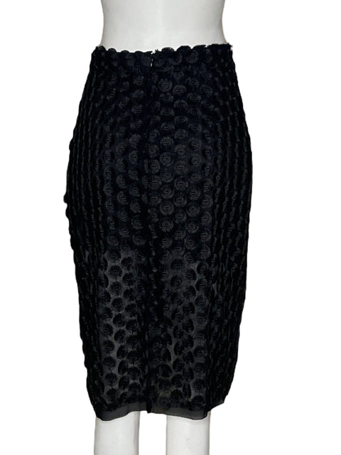 Falda Alexis Lapiz Textura Bordada Negro - Talla S