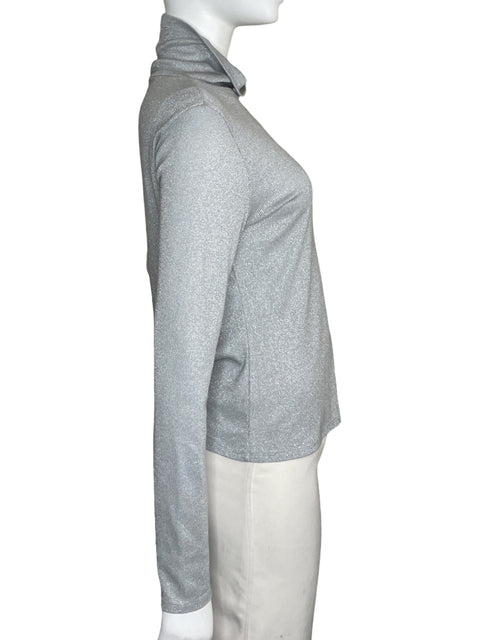 Sueter Project Runway Manga Larga Brillante Gris-Talla L