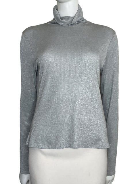 Sueter Project Runway Manga Larga Brillante Gris-Talla L