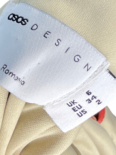 Vestido ASOS Estampado Floral Naranja - Talla 2