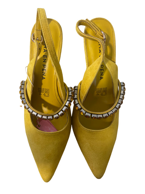 Calzado Alma en Pena Terciopelo Amarillo- Talla 38