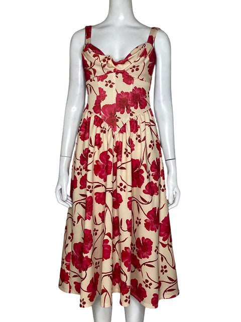 Vestido ASOS Estampado Floral Naranja - Talla 2