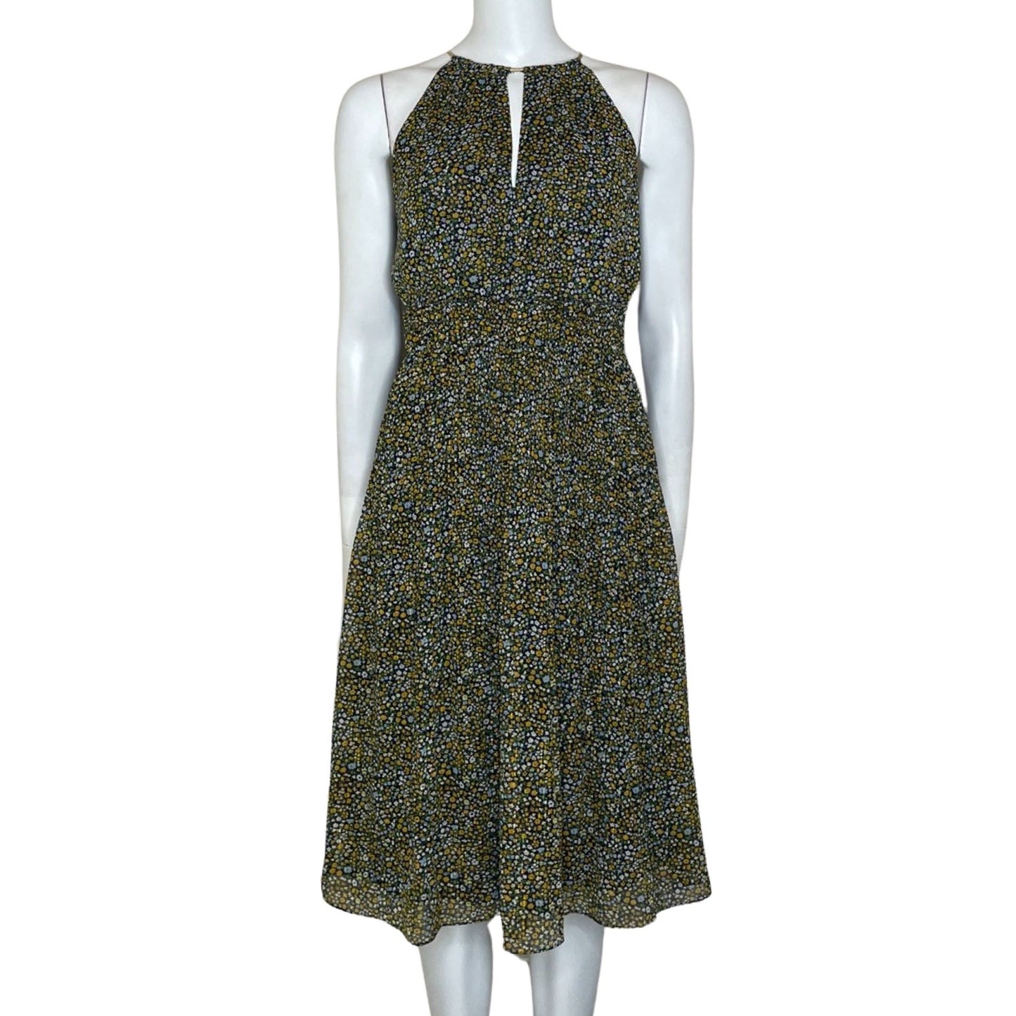 Vestido Michael Kors Estampado Floral Plizado Azul
-Talla 4