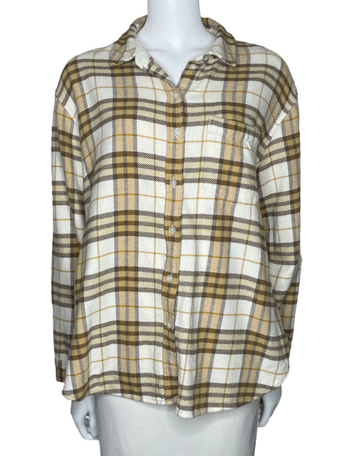 Camisa American Eagle Cuadros Amarillo-Talla M