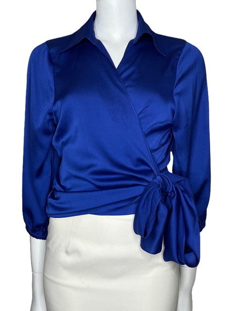 Blusa Tesoro TPS Crossbosy Satinada Azul-Talla U