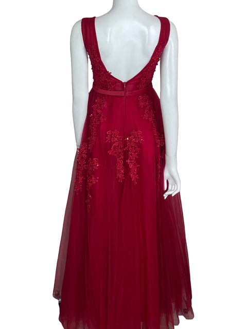 Vestido Via Vai Maxi Encaje Rojo-Talla L