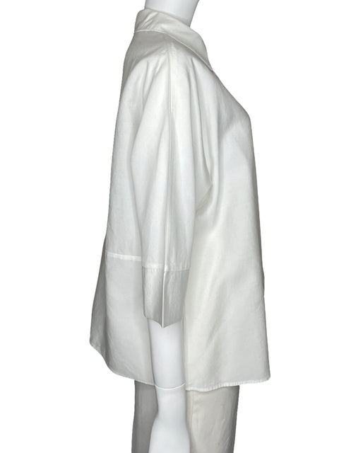 Camisa Zara Oversize Media Manga Blanco-Talla M