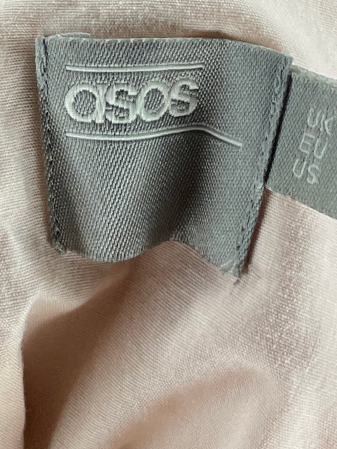 Vestido ASOS Maxi Escote Bandeau Fruncido Rosado - Talla 4
