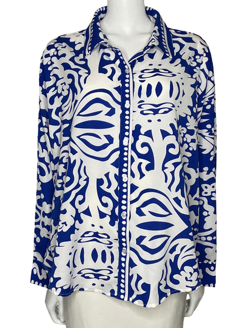 Camisa Sugarlips Estampada Manga Larga Blanco-Talla M