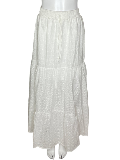 Falda Salvaje Floral Blanco- Talla L