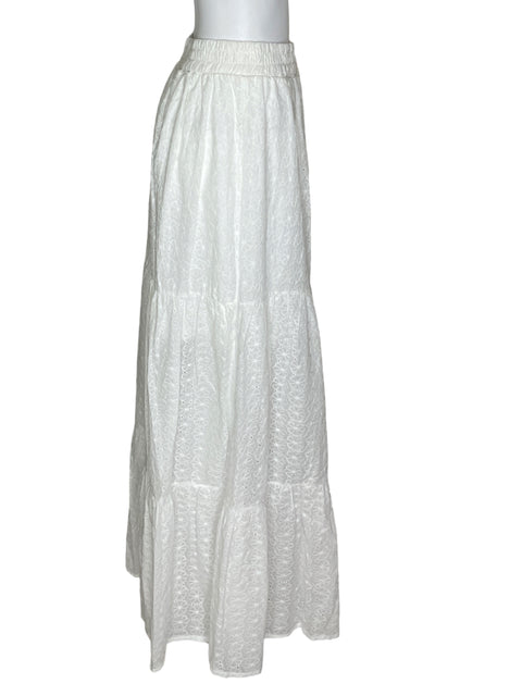 Falda Salvaje Floral Blanco- Talla L