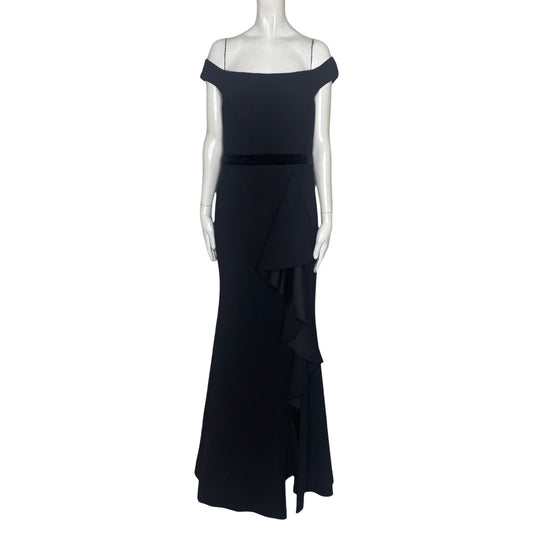 Vestido Lulus Mangas Medio Hombro Negro-Talla M