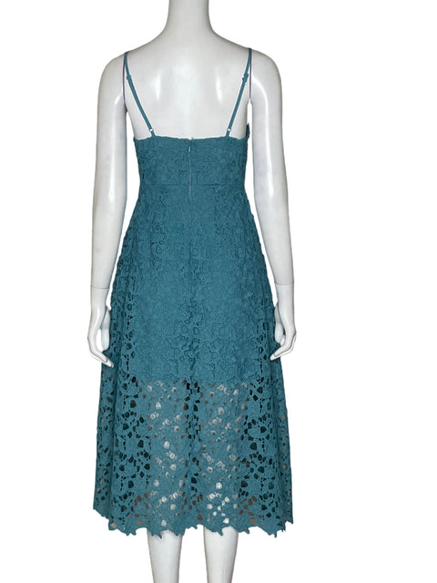 Vestido ASTR The Label Midi De Encaje Linea A  Azul - Talla S