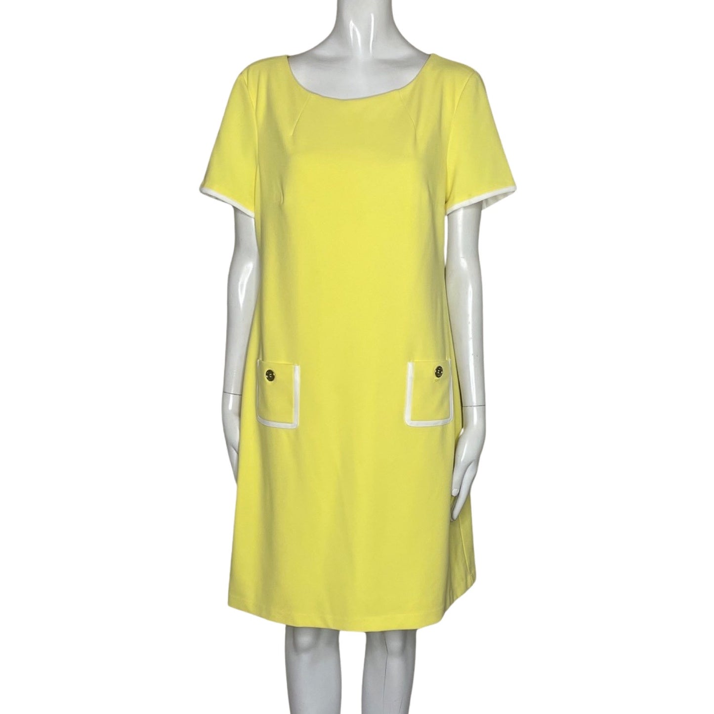 Vestido Tommy Hilfiger Bolsillos Frontales 
Amarillo-Talla 12