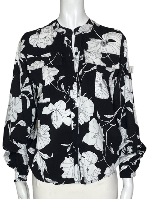 Camisa Especia Floral Negra- Talla S