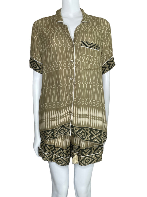 Set Creme Boheme Camisa+Short Marrón-Talla M