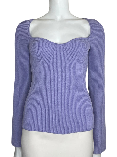 Top Tesoro TPS  Knit Manga Larga Morado-Talla XS