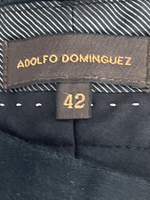 Pantalón Adolfo Dominguez Tiro Alto Negro-Talla 42