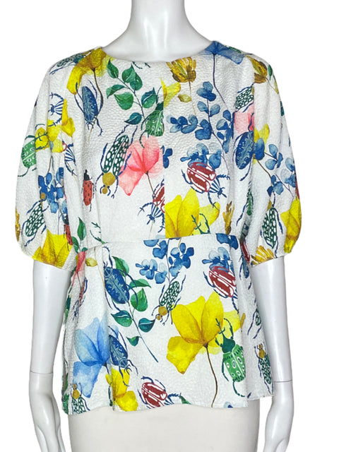 Blusa Purificacion Garcia Floral Verde- Talla M