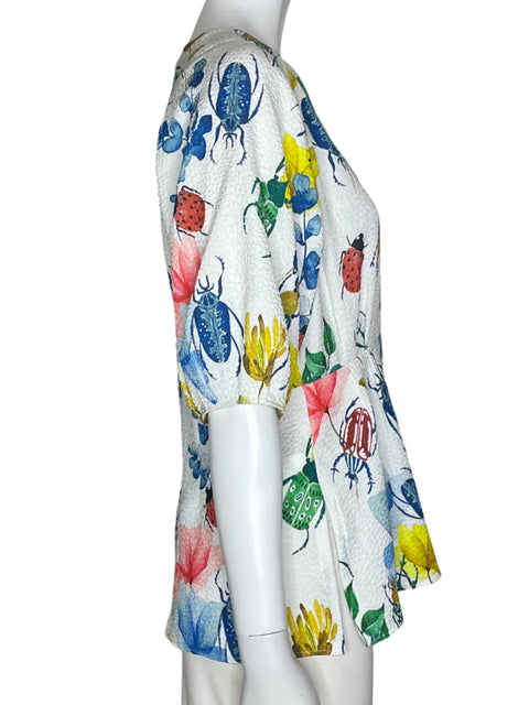 Blusa Purificacion Garcia Floral Verde- Talla M