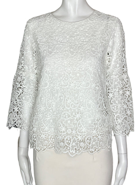 Blusa Zara Tejida Blanco- Talla M