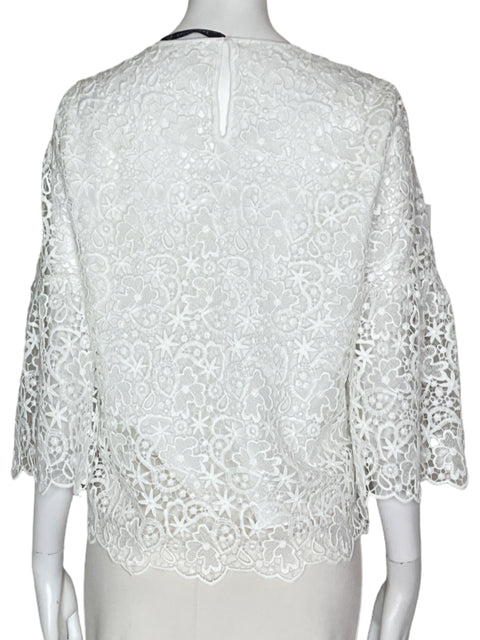 Blusa Zara Tejida Blanco- Talla M