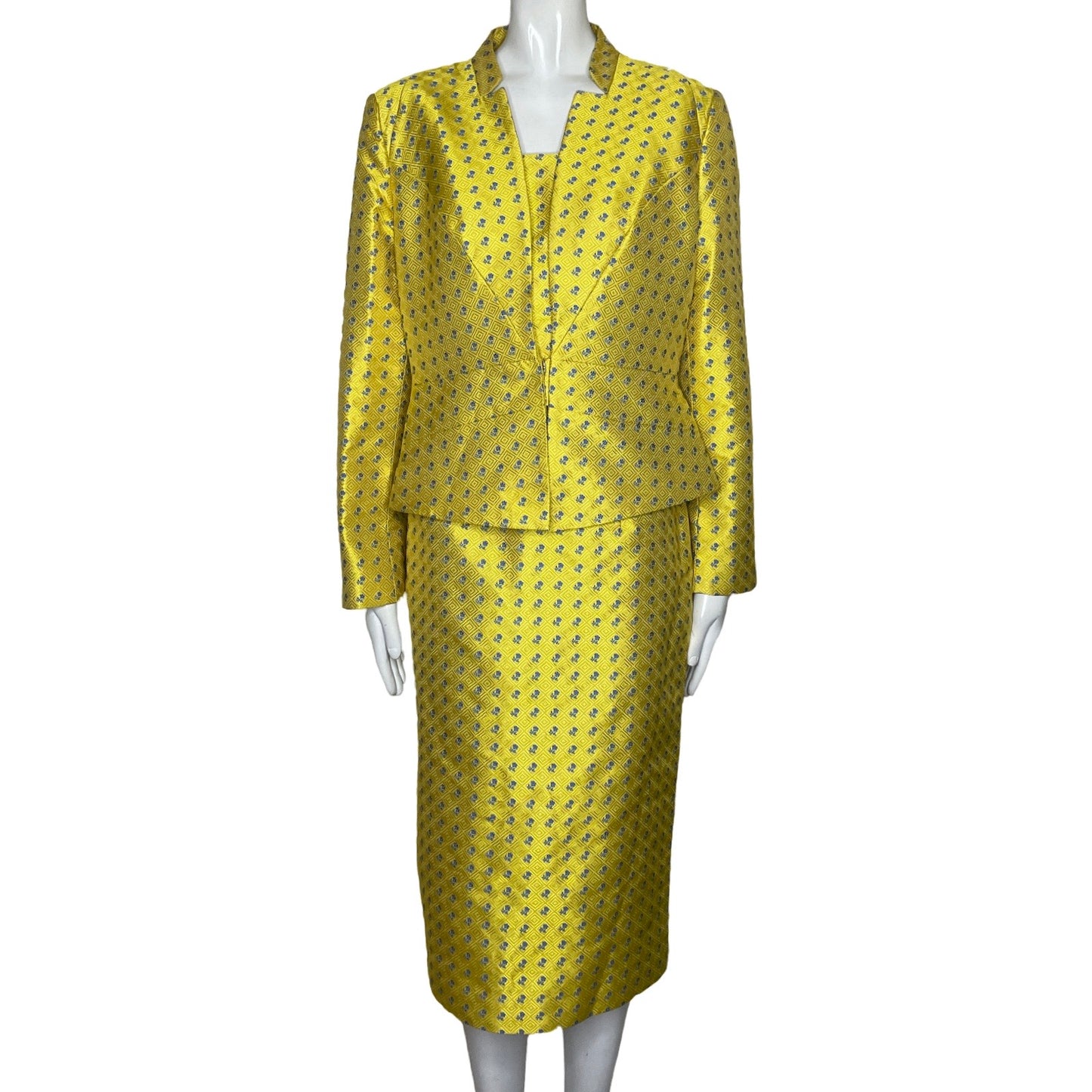 Set Banu Paris Falda Flores Amarillo-Talla 10