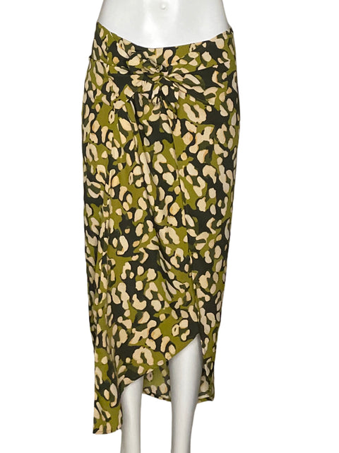Falda Sfera Casual Midi Estampado Verde - Talla M