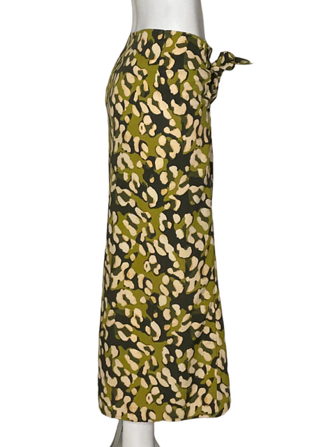 Falda Sfera Casual Midi Estampado Verde - Talla M