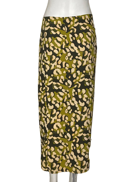 Falda Sfera Casual Midi Estampado Verde - Talla M