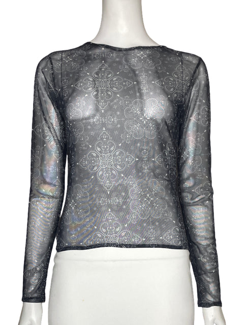 Blusa Playagsha Flores Negro - Talla M