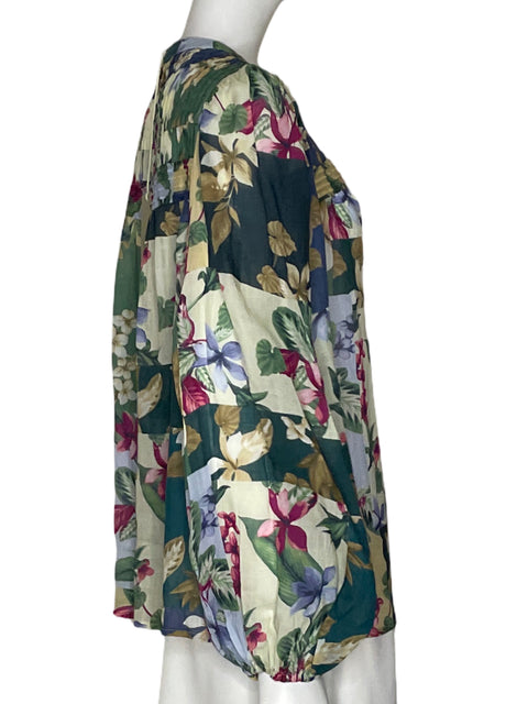 Blusa Tommy Bahama Mangas Larga Flores Verde - Talla M