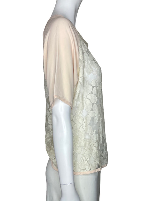Blusa I.Ner Transparente Floral Blanco-Talla M