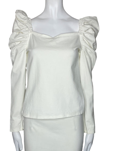 Blusa Padova Mangas Puff Blanco-Talla M