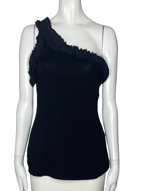 Blusa BCBG One Shoulder Vuelo Negro-Talla S
